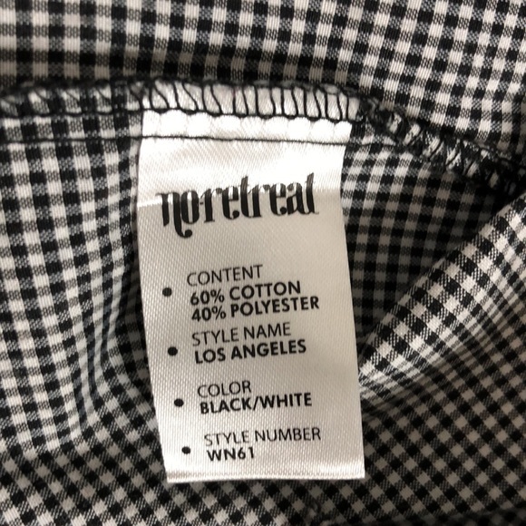 NO RETREAT Mens Button Down Black Checked Shirt - Picture 7 of 8